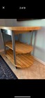 Butcher Block Mobile Rolling Kitchen Island Or Bar Service Table W  Shelves