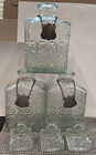 3 Vintage Crystal Glass Liquor Decanters Diamond Cut Whiskey-vodka-bourbon Tags