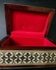 Handmade Middle Eastern Mother Of Pearl Inlay Mosaic Marquetry Wooden Hinged Box