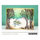 New Penny Black Rubber Stamp Winter Snowy Village Cling Set Of 3 