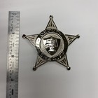 Deputy Sheriff Badge Silver Star W lion   Scales - Safety Pin Backing - New