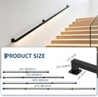 6 8 10 12ft Wallmounted Stair Handrail Modern Black Metal Indoor Outdoor Railing