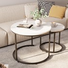 Round Nesting Coffee Table Side Table Set Of 2 End Tables For Living Room Bed   