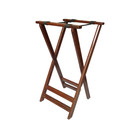 Vintage Wooden Folding Luggage Suitcase Rack Stand Canvas Straps Wood - Nice  