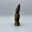 Punta Cana Wooden Owl Figurine Hand Carved Painted 5 Inches Decor Souvenir Gift