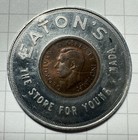 1947 Canada Encased Cent High Grade Penny Good Luck Token Eaton s
