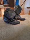 Vtg Father son Men   s Black Leather Rocker Style Boots Western Conchos 12d