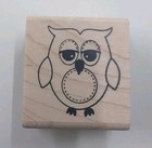 Owl Wood Block Rubber Stamp Mcm Stampabilities Ollie Owl Retired 2012 