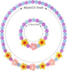 Girls Jewelry Set - Cute Flower Beads Necklace Bracelet-toddler Girls Flower Jew