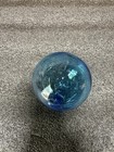 Japanese Glass Fishing Float Ukidama Buoy Ball Vtg Bindama Clear Blue