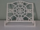 Vintage White Cast Iron Cookbook Stand Recipe Book Holder Daisy Floral Design