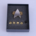 Voyager Communicator Badge Rank Pin Set Gift The Next Generation Rank Pin Set