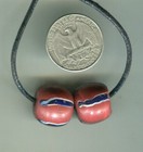 African Trade Beads Vintage Antique Venetian Glass Beads Brown Stripe Beads
