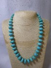 Graduated Turquoise And Silver Native American Southwestern Style Necklace 