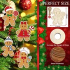 36pcs Wooden Christmas Ornaments To Paint  12 Styles Diy Large  Gingerbread