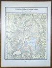 Vintage 1900 Yellowstone Park Map 11 x14  Antique Original Old Faithful Geyser