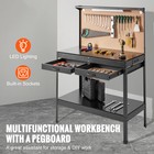 Multifunctional Workbench 48x24  With Pegboard Worktable W  Power Outlets