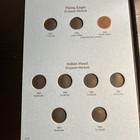Indian Head Cents Book With 20 Coins Including Flying Eagle  Good Shape See Pics