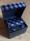 100  Silk Berlioni Italy Tie Handkerchief   Cufflinks Gift Box Set