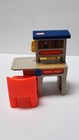 Vintage Little Tikes Dollhouse Red Chair Workbench Toolbench Furniture Accessory