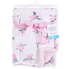 Hudson Baby Unisex Plush Mink And Sherpa Blanket  One Size  Pink Floral 