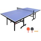 8ft Mid-size Table Tennis Table Indoor Foldable Portable Ping Pong Table Set New