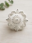 Vintage Style Hand Painted Ornate Flourish Cast Iron Cabinet Drawer Pulls Set 2
