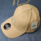 Alo Beige Embroidered Logo Hat Adjustable Baseball Cap Casual Outdoor