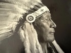 Vintage Native American Chief Portrait Photo War Bonnet 8x10 Black White Print