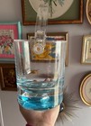 Vintage Mid Century Modern Lucite Blue Cut To Clear Ice Bucket Mcm Bar Ware