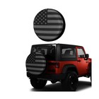 Spare Tire Cover For Rv Trailer  American Flag Waterproof Leather 16 Inches