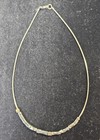 925 Sterling Silver Italy Chain Choker Necklace W  7 Slide Beads Pendant 16 -s91