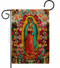 Our Lady Of Guadalupe Burlap Garden Flag Religious Faith Decorative Yard Banner
