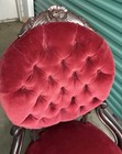 Antique French Victorian Carved Velvet Upholstered Side Parlor Accent Chair