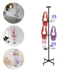 Wig Display storage Rack Black For 12-head Wig Stand W wheel Styling Wig Storage