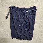 Columbia Hiking Shorts L Navy Blue Omni-shade Belted Cargo Am4366