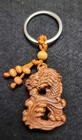 3 7  Wooden Hand Made Dragon Keychain Ring Amulet Pendant Pendent Charm