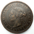 1886 Canadian Large Cent Nice Brown Color Sharp Details Queen Victoria