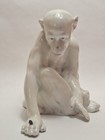 Antique Vintage Gebruder Heubach Sitting Monkey With Insect Figurine Deco Era