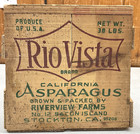 Vtg Farmhouse Asparagus Wood Crate Riverview Farms Stockton California Wooden