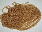 Vintage Antique Czech Seed Beads Muted Gold Silver Lined Hank Glass 10 0  Nos