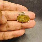 Ancient Roman Silver Pendant With Animal Intaglio Gemstone