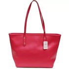 Coach City Zip Tote Pink Ruby Leather Purse F58846 Bag Charm Nwt  298 Retail