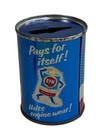 Vintage Mini Chevron Rpm Supreme Motor Oil Can Novelty Piggy Bank Collectible