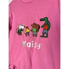 1990s Maisy Mouse Pink Cartoon Nick Jr Ruffle Hem Novelty Sweatshirt Girls 6x