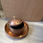 Hammered Copper Round Chafing Dish Food Warmer W  Lid Handles Tray Small