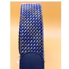 Andersons Mens 36 Woven Stretch Belt Blue Leather Trim Italy Preppy Travel Golf