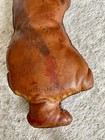 Vtg Primitive Tanned Leather Flat Buckskin Indian Doll Souvenier Hand Sewn Toy