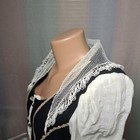 Vintage Hand Knotted Cotton Trachten Kerchief Dirndl Bavarian Austrian White