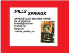 Mills  6  Lower Finger Replacment Springs Antique Slot Machine